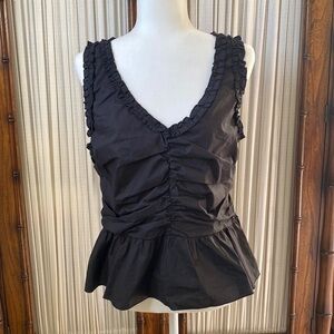 Anthropologie Sunday in Brooklyn Remi Ruffled Peplum Top Black Size XL